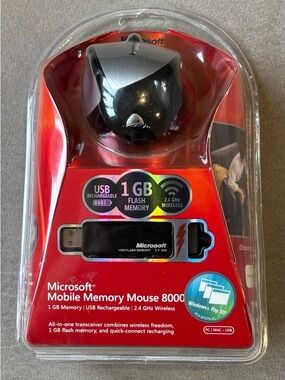 Microsoft Mobile Memory Mouse 8000 vintage 2007 NEW IN PACKAGE
